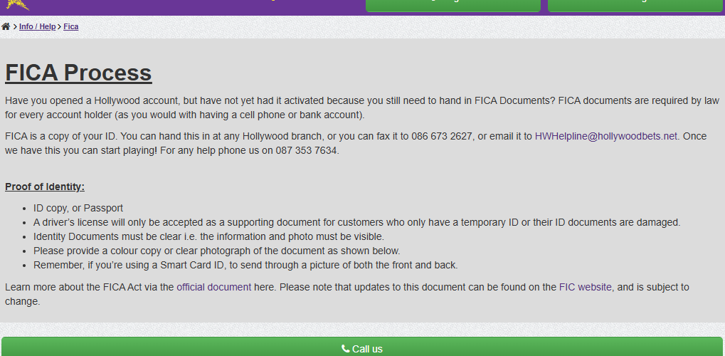 Hollywoodbets FICA Guide