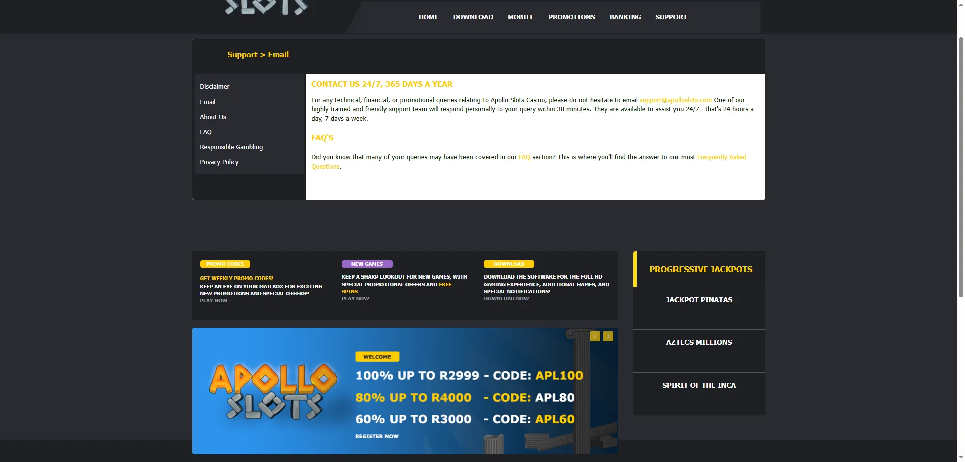 apollo slots r250 no deposit bonus codes