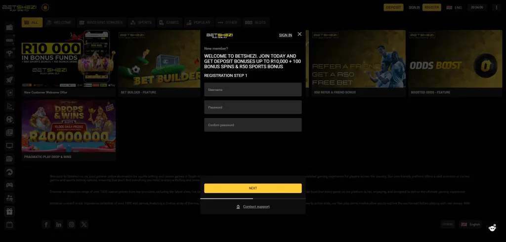 betshezi promo code south africa